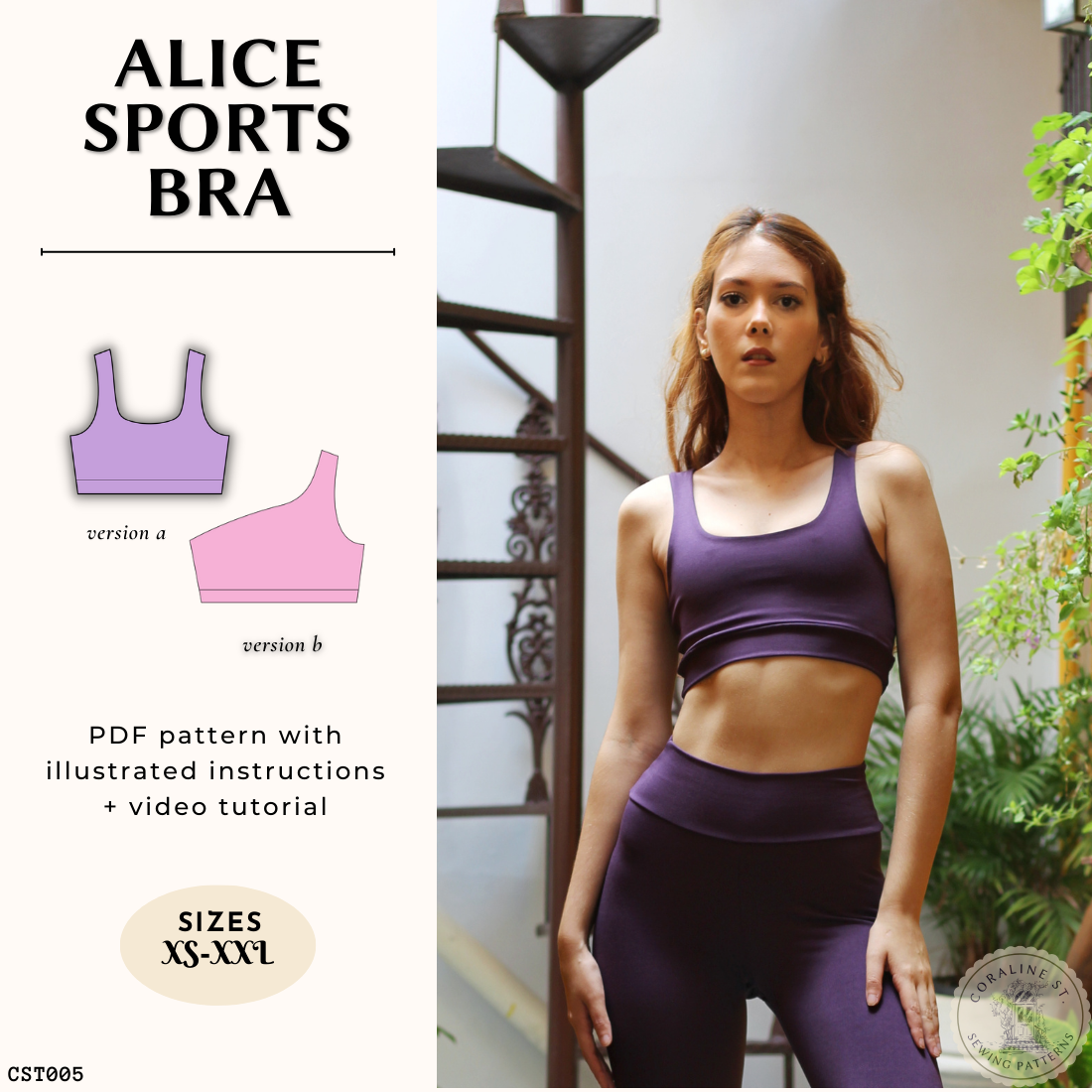 Alice Sports Bra PDF Sewing Pattern – coralinestreet