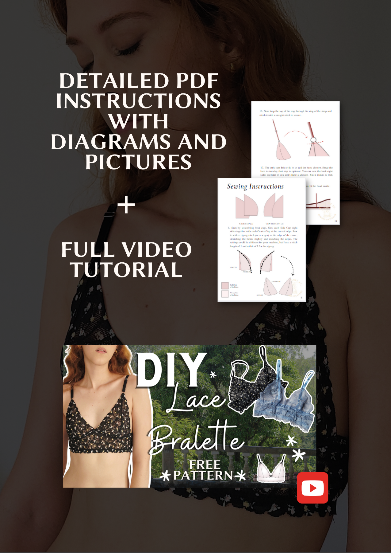Cora Lace Bralette FREE PDF Sewing Pattern