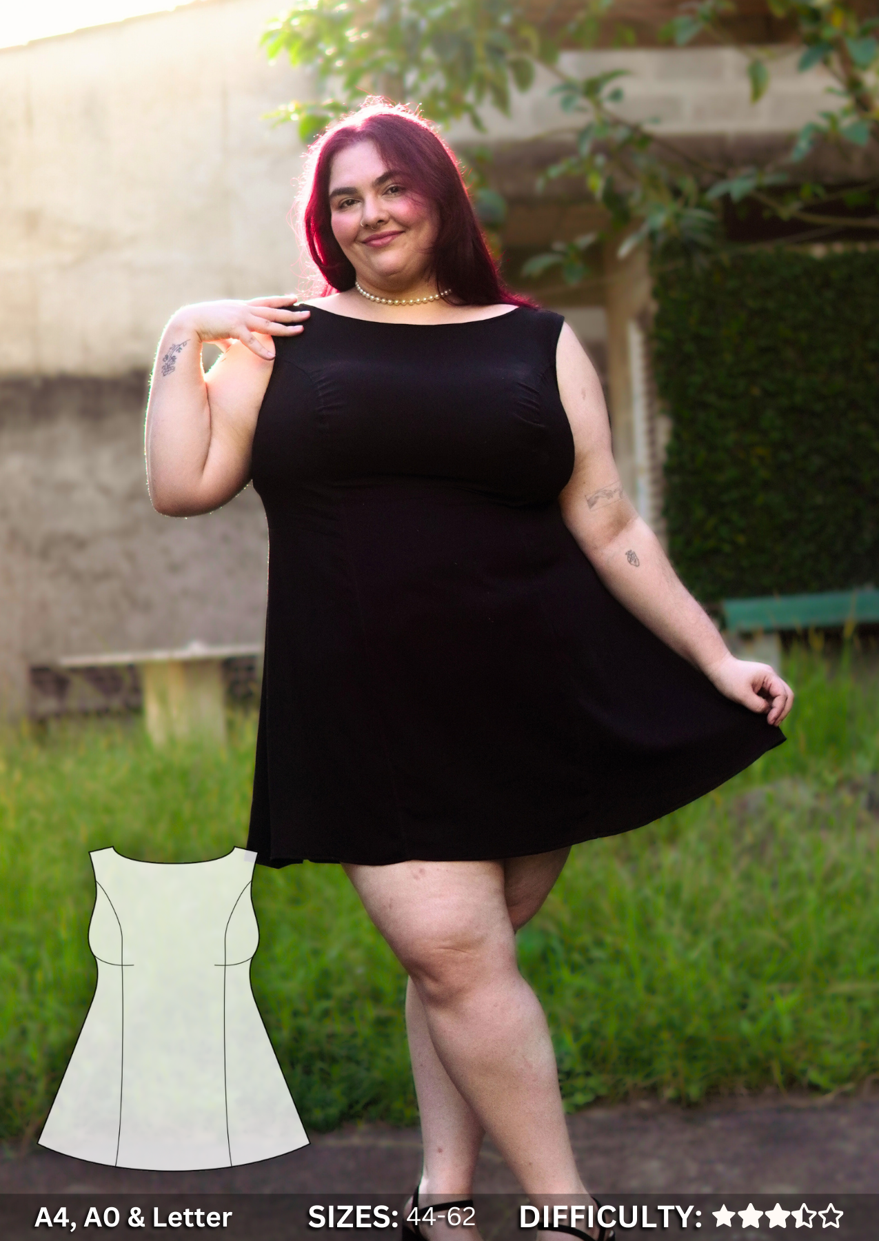 Mylena Dress PDF Sewing Pattern Range B - Plus Size A-Line Dress Pattern coralinestreet Mylena Dress PDF Sewing Pattern Range B - Plus Size A-Line Dress Pattern coralinestreet