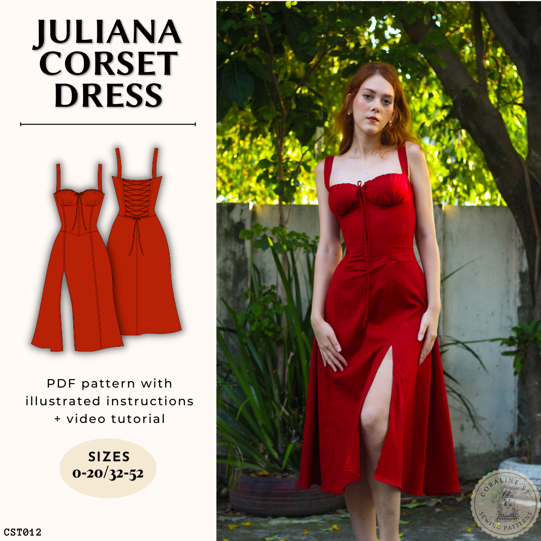 Juliana Corset Dress PDF Sewing Pattern