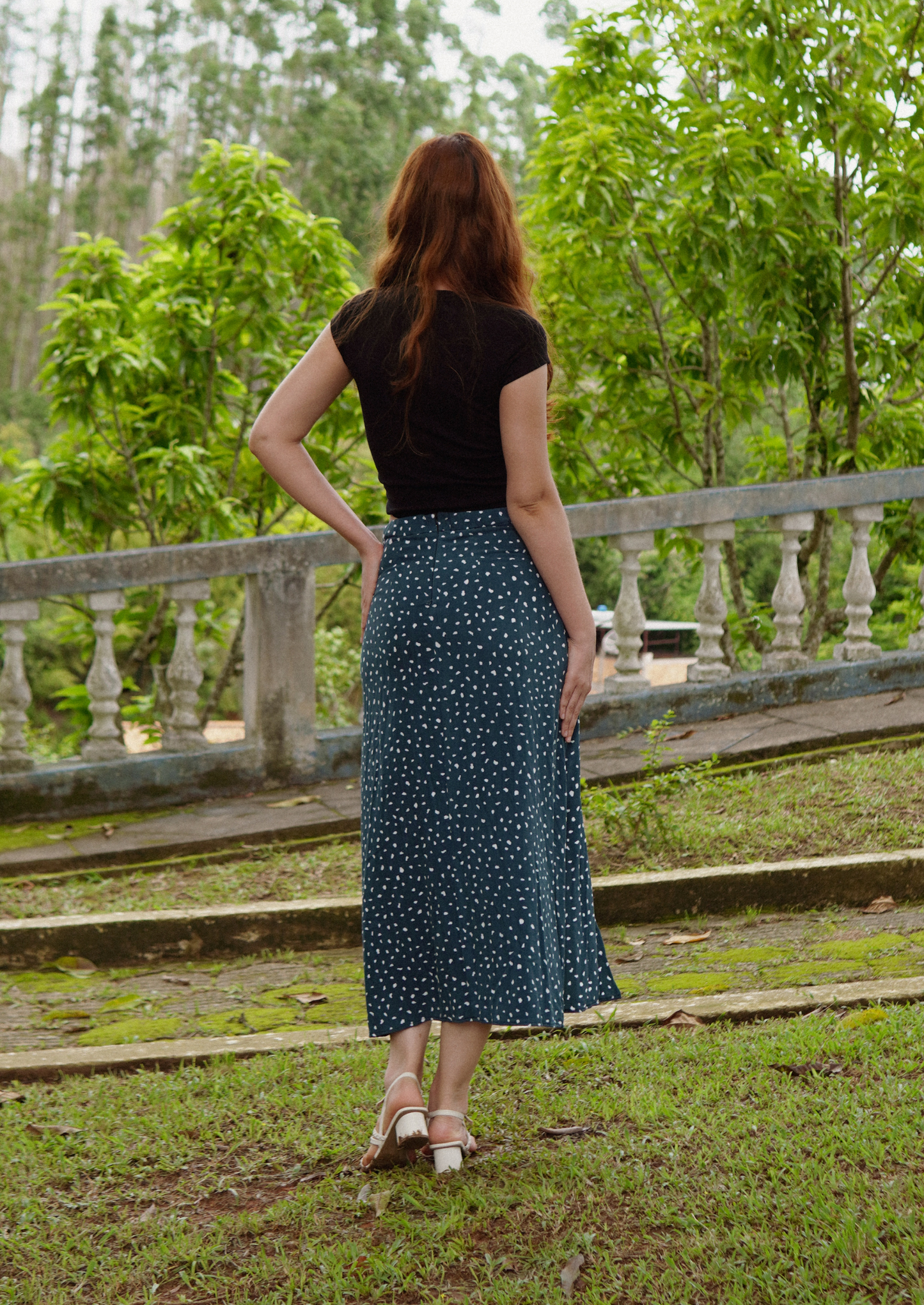 Valentina Skirt PDF Sewing Pattern | A-Line Skirt with Slit | Sizes 28-62