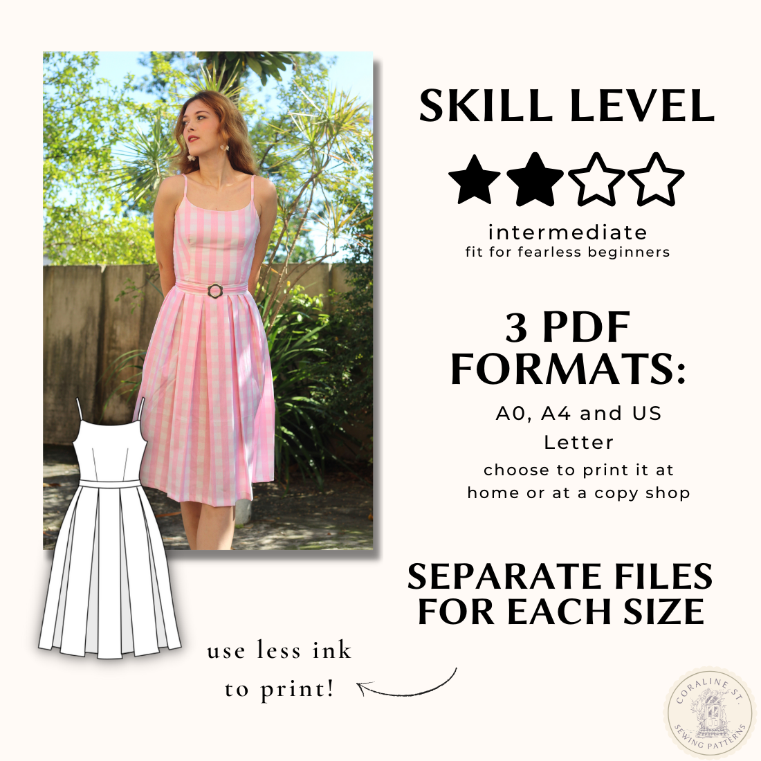 Pleated Bodice Dress Pattern