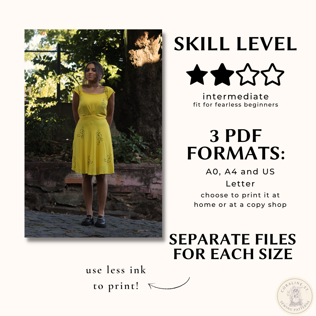 LA LA LAND Dress PDF Sewing Pattern - Mia Dress