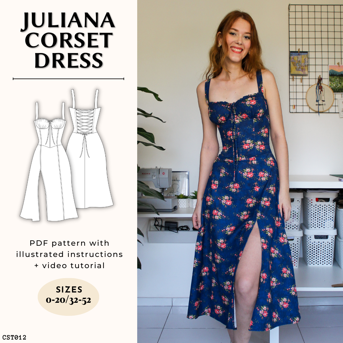 Juliana Corset Dress PDF Sewing Pattern