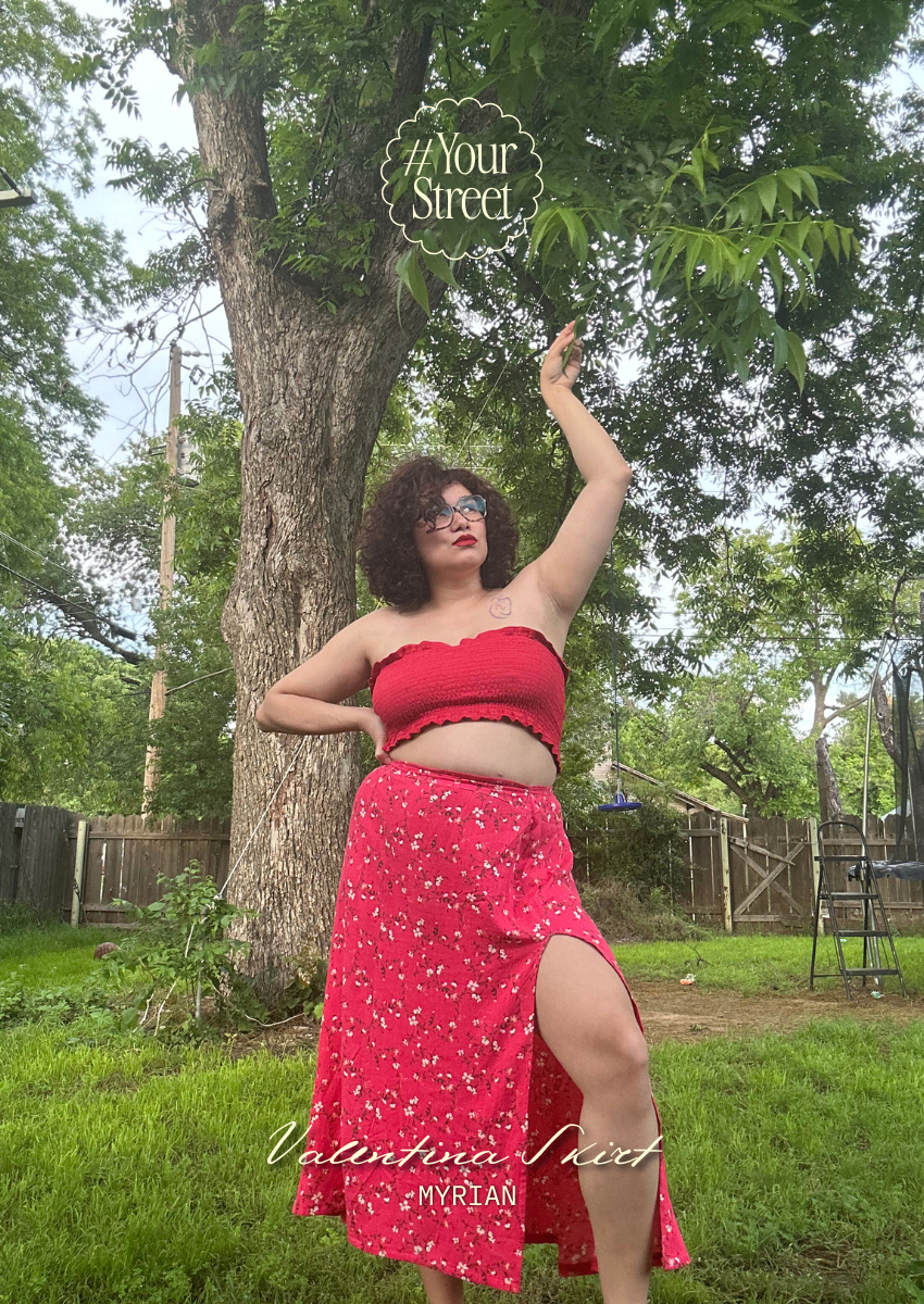 Valentina Skirt PDF Sewing Pattern | A-Line Skirt with Slit | Sizes 28-62