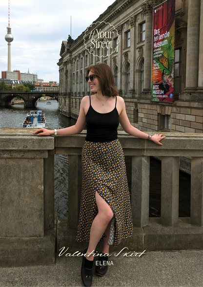 Valentina Skirt PDF Sewing Pattern | A-Line Skirt with Slit | Sizes 28-62