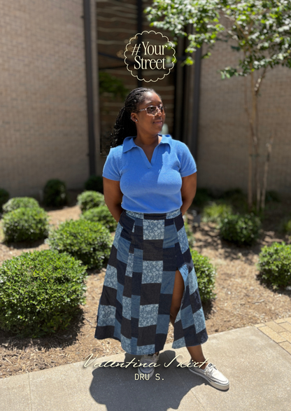 Valentina Skirt PDF Sewing Pattern | A-Line Skirt with Slit | Sizes 28-62