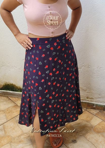 Valentina Skirt PDF Sewing Pattern | A-Line Skirt with Slit | Sizes 28-62