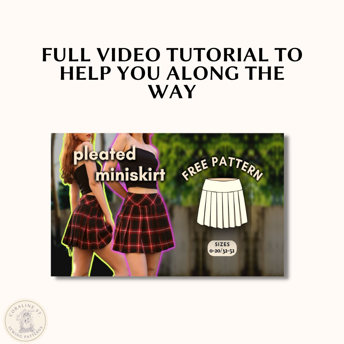 Pleated Mini Skirt FREE PDF Sewing Pattern