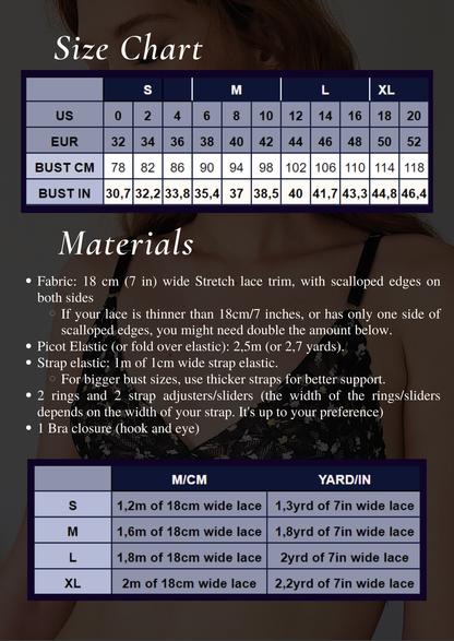 Cora Lace Bralette FREE PDF Sewing Pattern