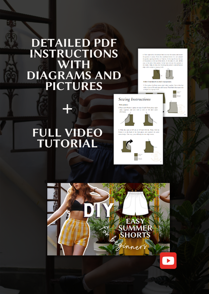 Easy Summer Shorts PDF Sewing Pattern