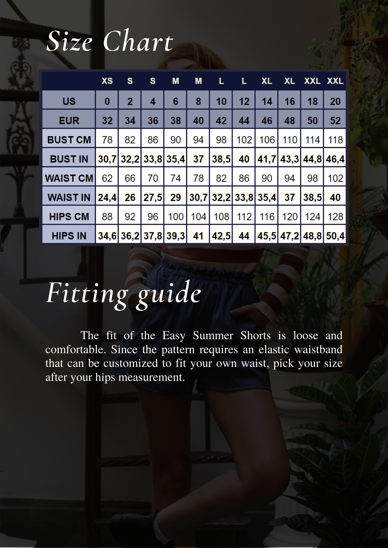 Easy Summer Shorts PDF Sewing Pattern