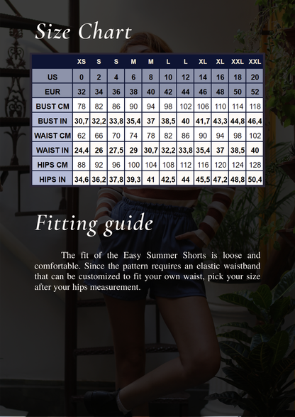 Easy Summer Shorts PDF Sewing Pattern