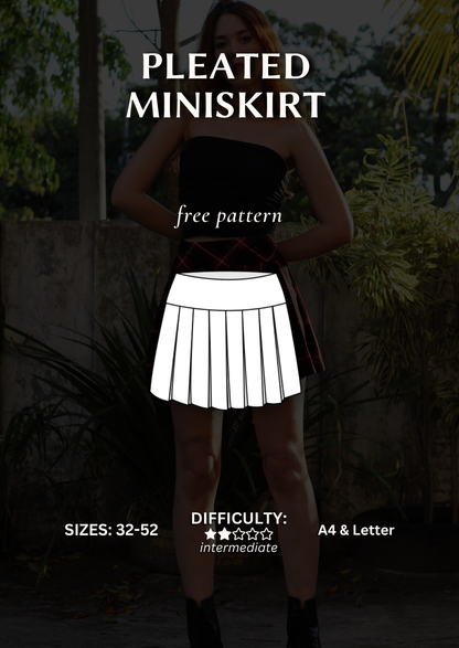 Pleated Mini Skirt FREE PDF Sewing Pattern