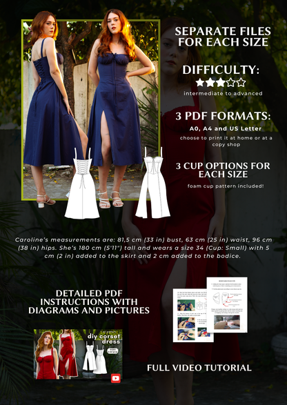 Juliana Corset Dress PDF Sewing Pattern